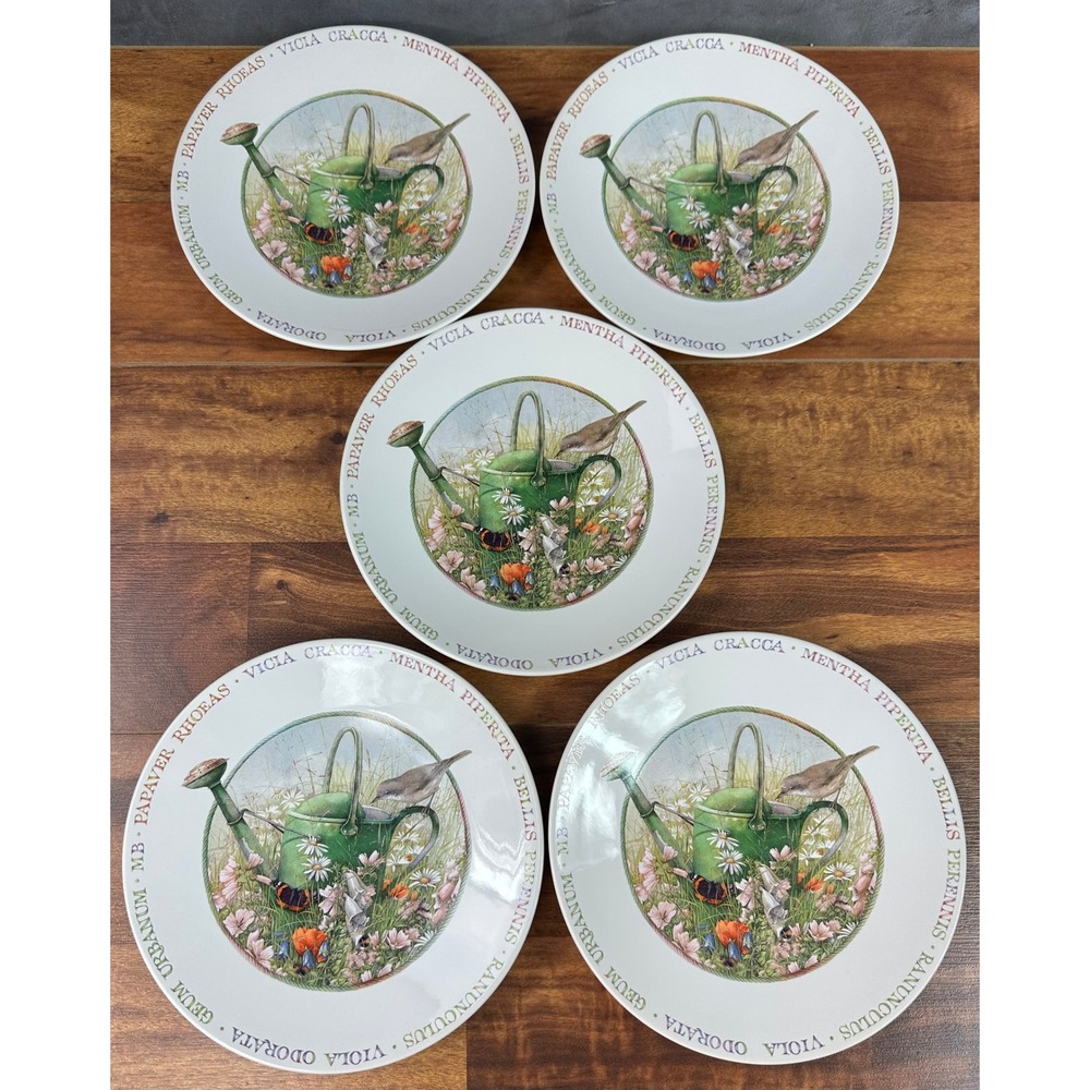 5 Qty Wildflower Meadow by Marjolein Bastin Hallmark Watering Can Salad Plates